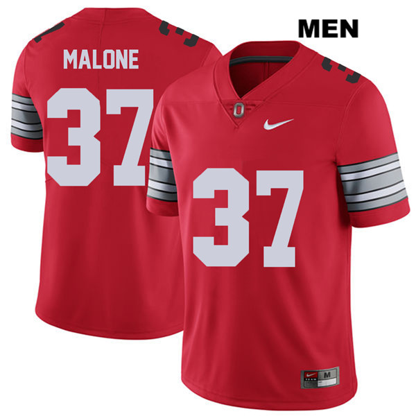 Ohio State Buckeyes Men's Derrick Malone #37 Red Authentic Nike 2018 Spring Game College NCAA Stitched Football Jersey LW19B41DI